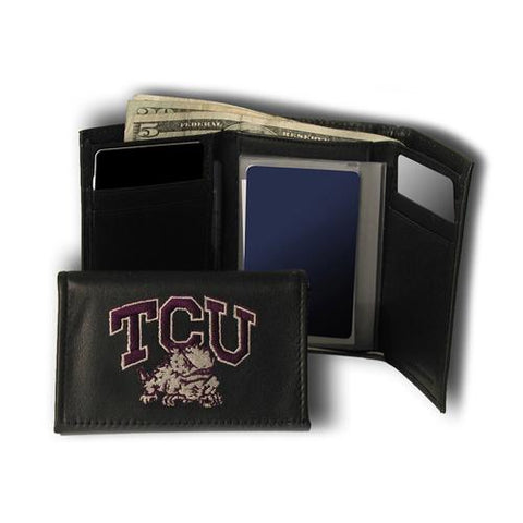 Texas Christian Horned Frogs Ncaa Embroidered Trifold Wallet