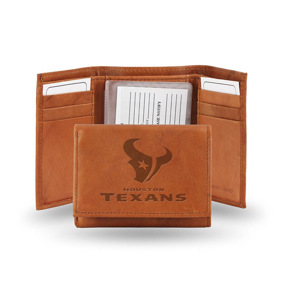 Houston Texans Tri-Fold Wallet (Pecan Cowhide)