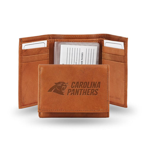 Carolina Panthers  Tri-Fold Wallet (Pecan Cowhide)