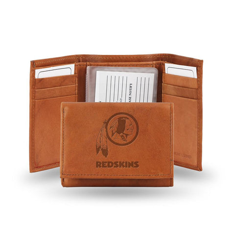 Washington Redskins  Tri-Fold Wallet (Pecan Cowhide)