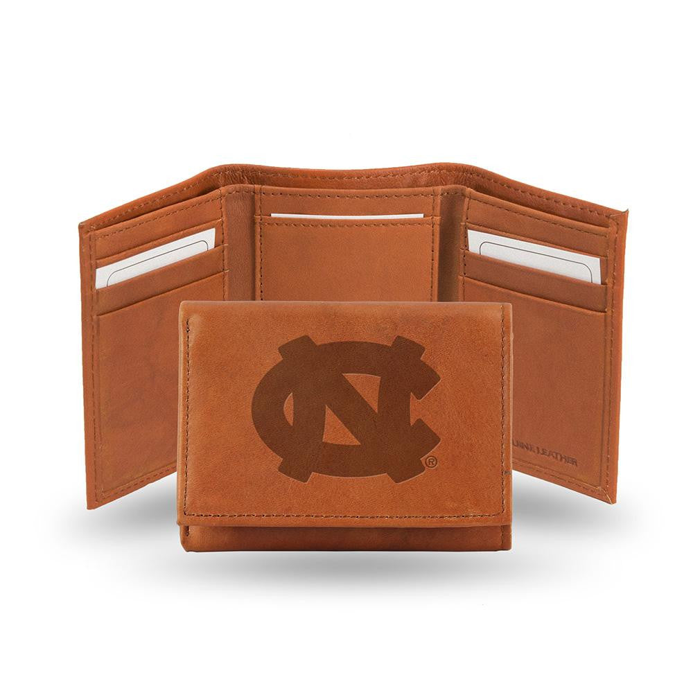 North Carolina Tar Heels Tri-fold Wallet (pecan Cowhide)