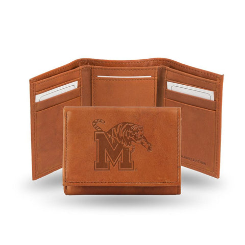Memphis Tigers  Tri-fold Wallet (pecan Cowhide)