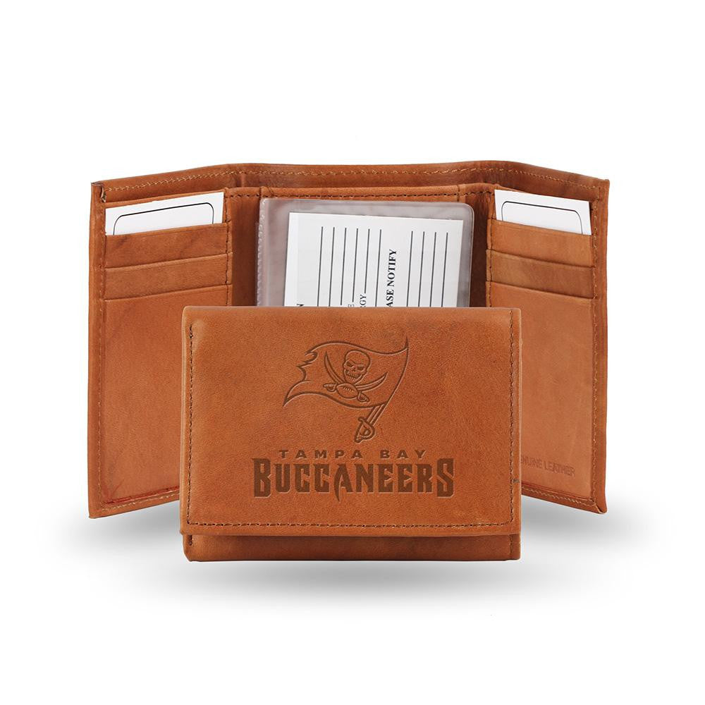 Tampa Bay Buccaneers Tri-Fold Wallet (Pecan Cowhide)