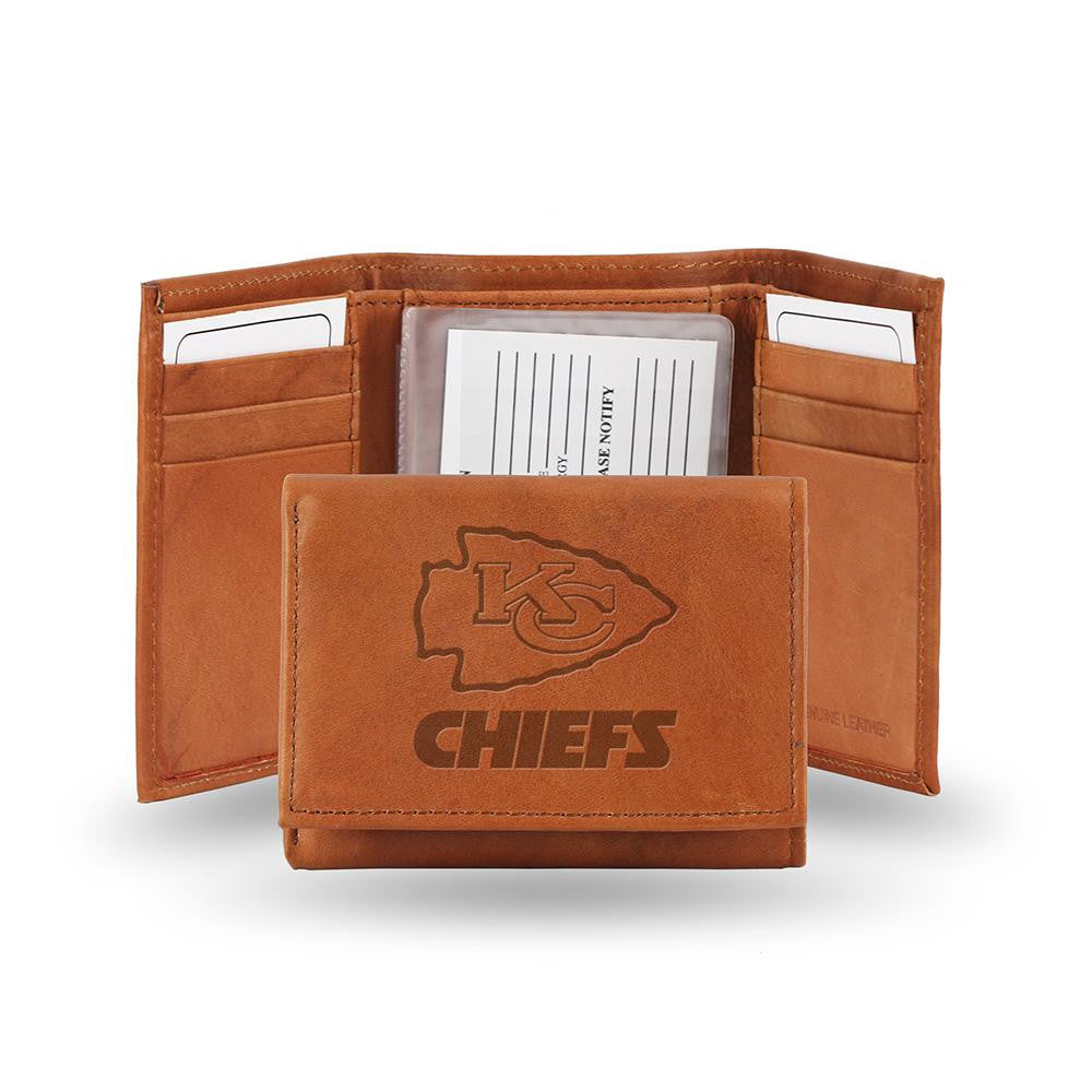 Kansas City Chiefs Tri-Fold Wallet (Pecan Cowhide)