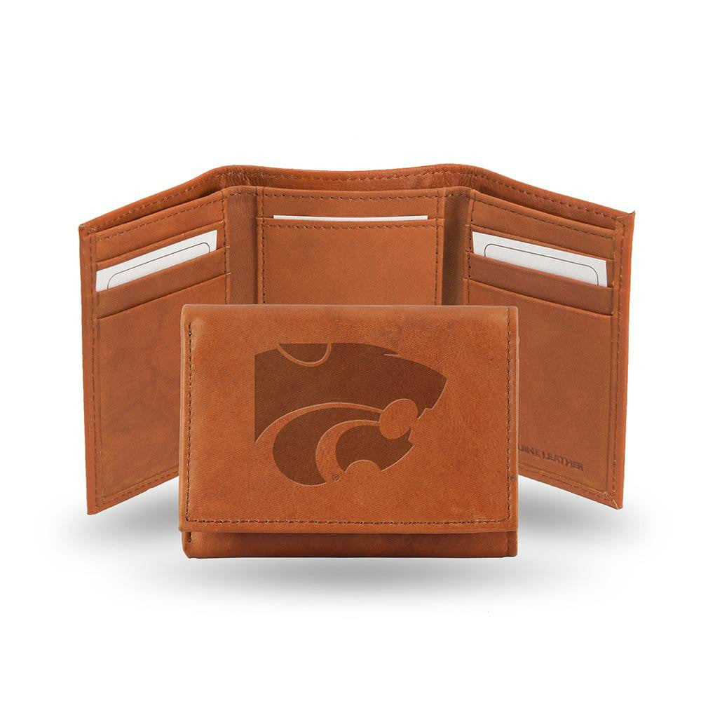 Kansas State Wildcats Tri-fold Wallet (pecan Cowhide)