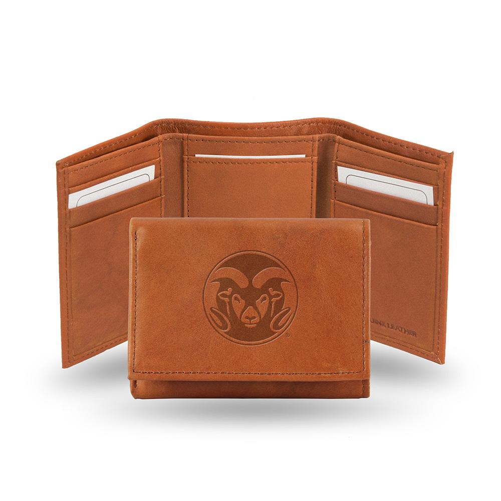 Colorado State Rams Tri-fold Wallet (pecan Cowhide)