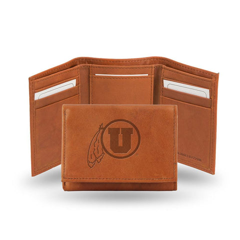 Utah Utes  Tri-fold Wallet (pecan Cowhide)