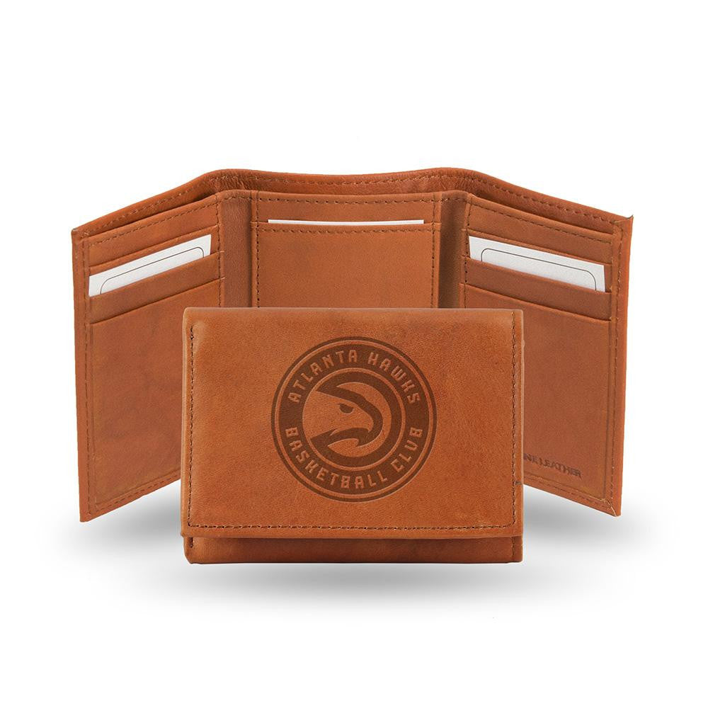 Atlanta Hawks Tri-Fold Wallet (Pecan Cowhide)
