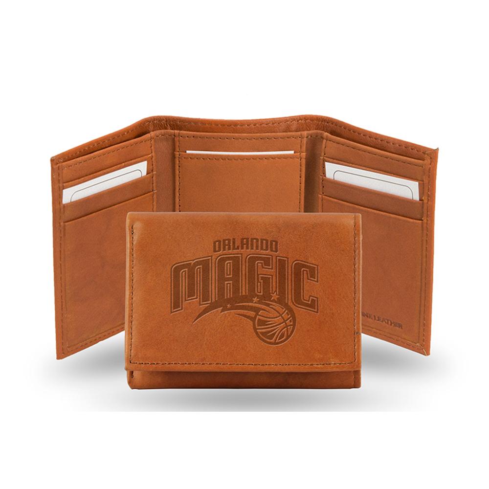 Orlando Magic Nba Tri-fold Wallet (pecan Cowhide)