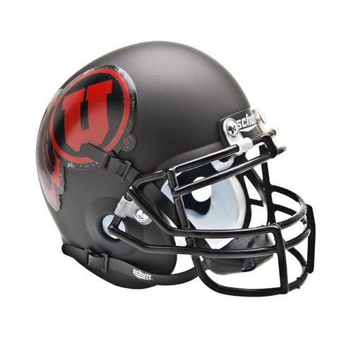 Utah Utes Ncaa Authentic Mini 1-4 Size Helmet (alternate Black W- Red 1)