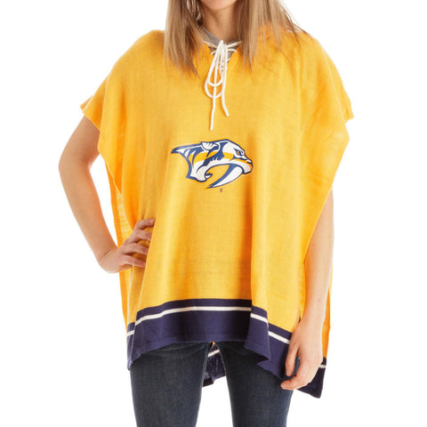Nashville Predators NHL Stylish Knitted Cowl Hood Poncho (One Size Fits Most)