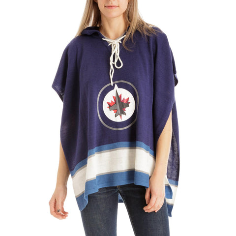 Winnipeg Jets NHL Stylish Knitted Cowl Hood Poncho (One Size Fits Most)