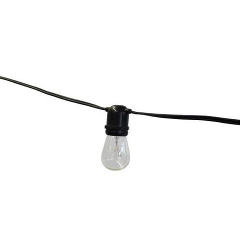 String Light Company Aspen 48-ft Outdoor Commercial String Lights With 24 Soc...