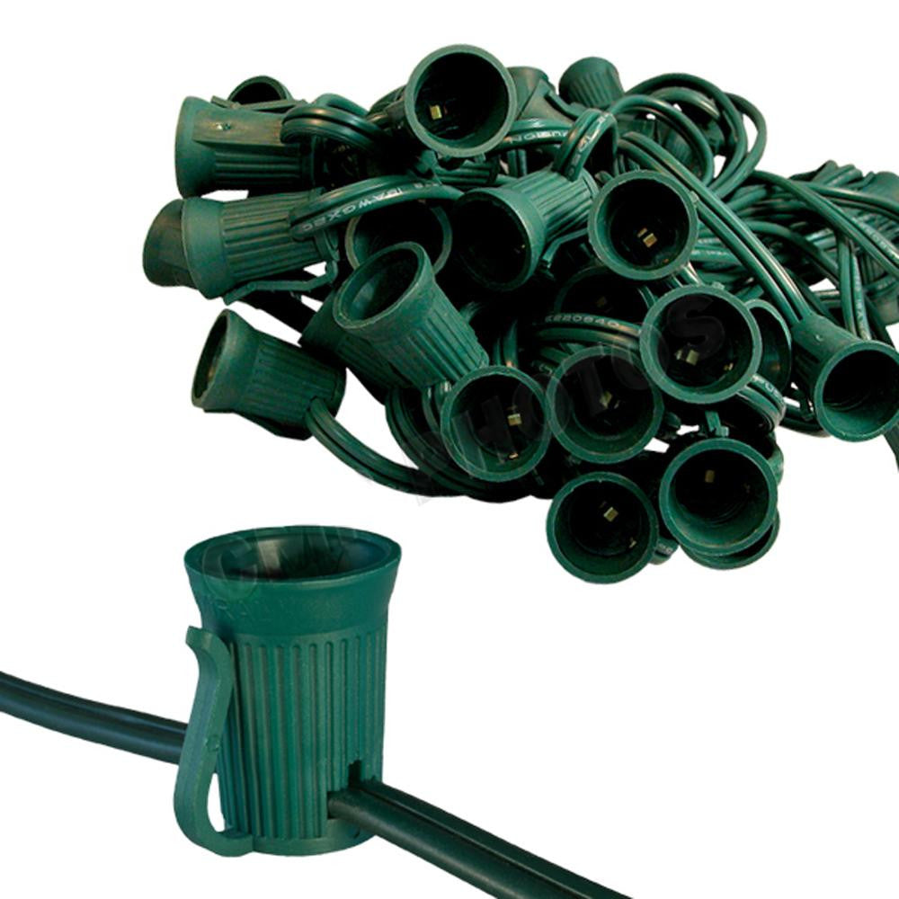 Christmas String Lights(100ft.-96 Sockets. Green Cord)