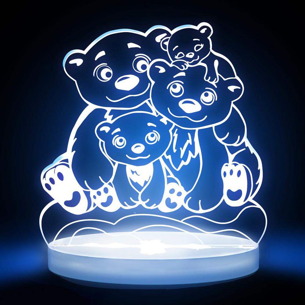 Bears Multicolored Led Night Light