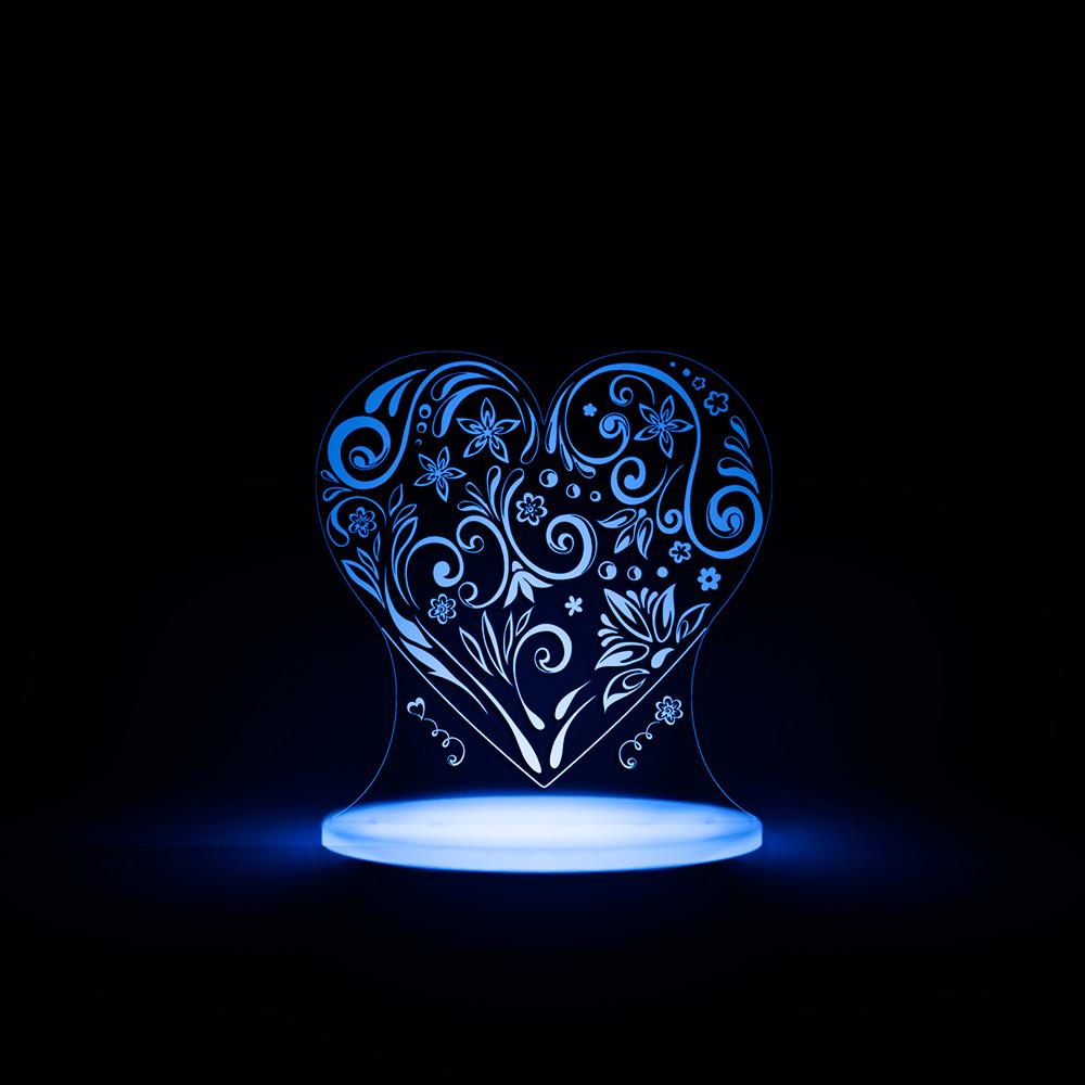 Heart Multicolored Led Night Light