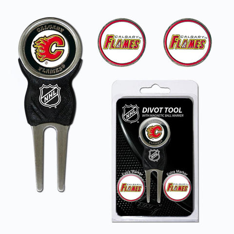 Calgary Flames NHL Divot Tool Pack w-Signature Tool