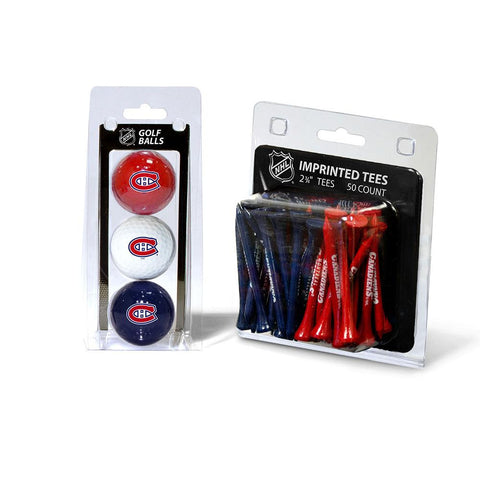 Montreal Canadiens NHL 3 Ball Pack and 50 Tee Pack