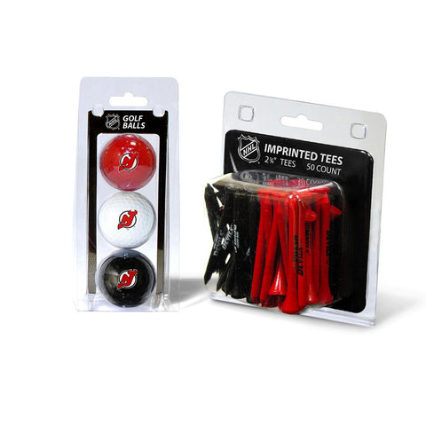 New Jersey Devils NHL 3 Ball Pack and 50 Tee Pack
