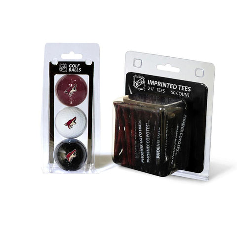 Phoenix Coyotes NHL 3 Ball Pack and 50 Tee Pack