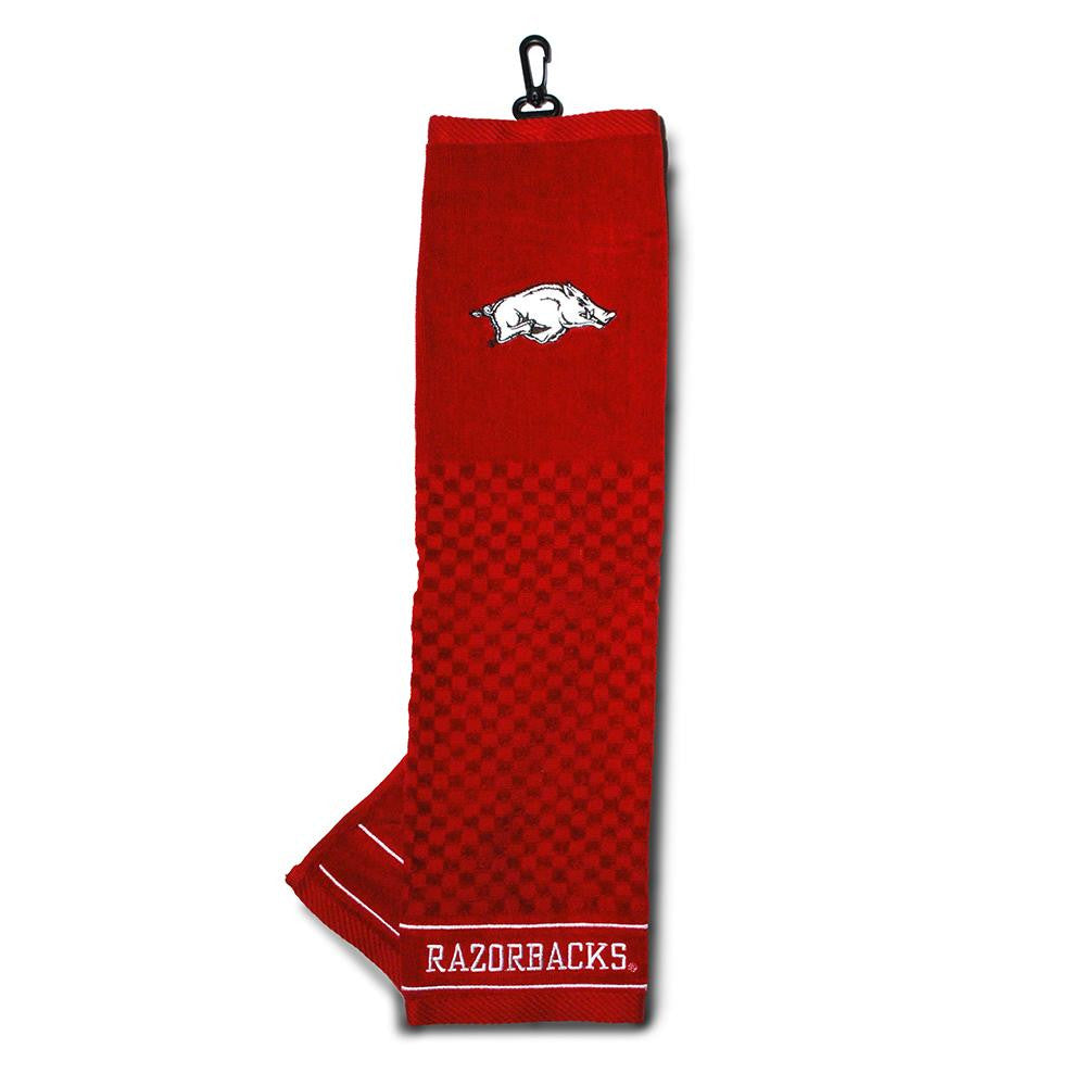 Arkansas Razorbacks Ncaa Embroidered Tri-fold Towel