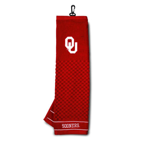 Oklahoma Sooners Ncaa Embroidered Tri-fold Towel