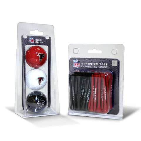 Atlanta Falcons NFL 3 Ball Pack and 50 Tee Pack