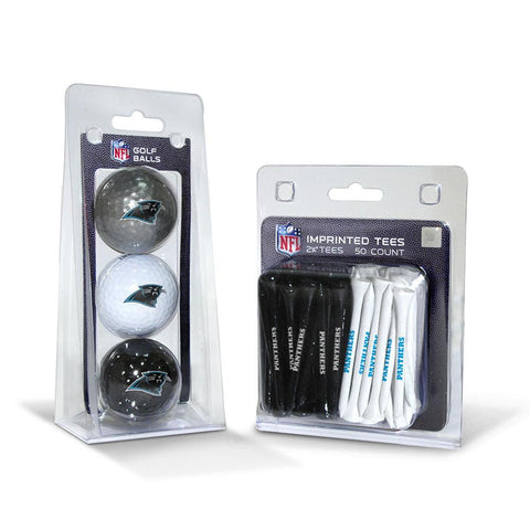 Carolina Panthers NFL 3 Ball Pack and 50 Tee Pack