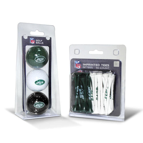 New York Jets NFL 3 Ball Pack and 50 Tee Pack