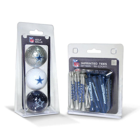 Dallas Cowboys NFL 3 Ball Pack and 50 Tee Pack
