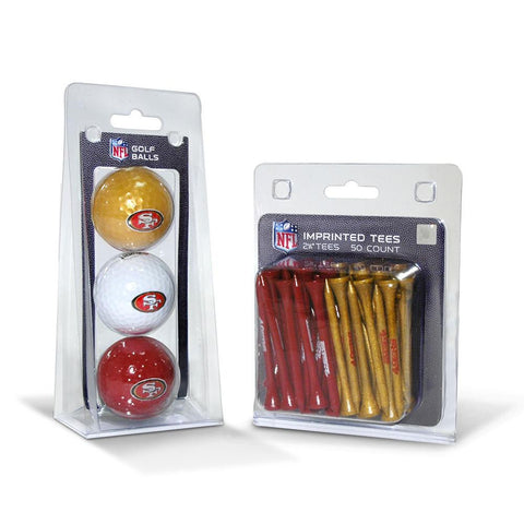 San Francisco 49ers NFL 3 Ball Pack and 50 Tee Pack