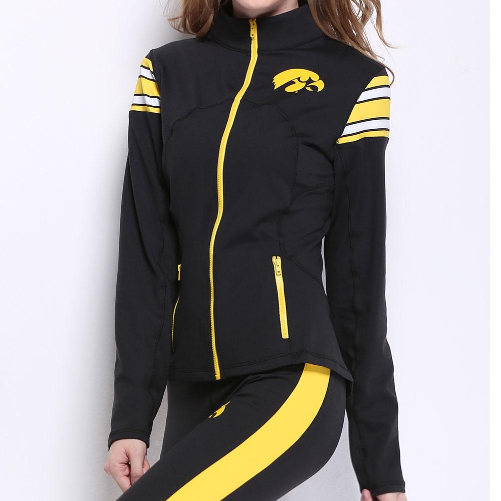 Iowa Hawkeyes Ncaa Womens Yoga Jacket (black) (x-large)