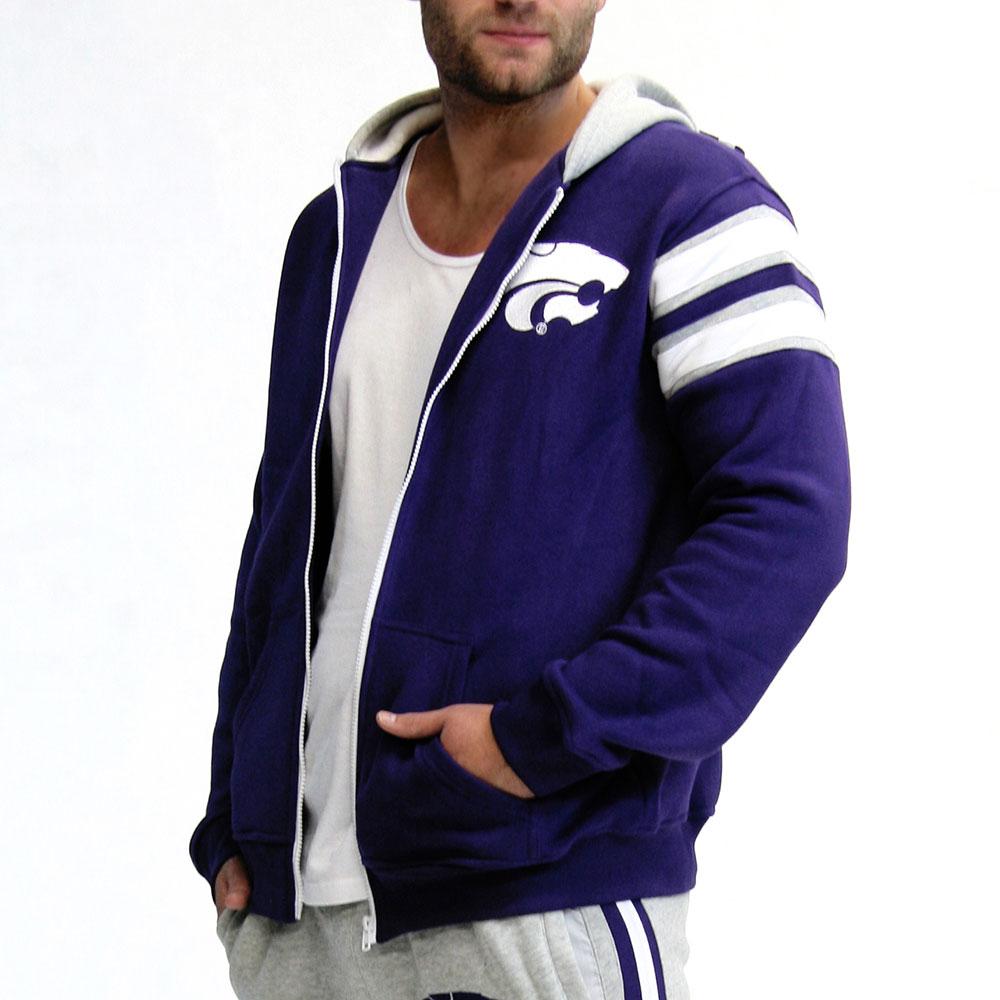 Kansas State Wildcats Ncaa Mens Full-zip Hoddie (purple)