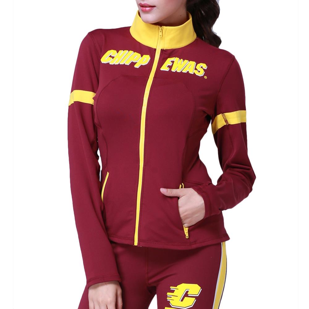 Central Michigan Chippewas Ncaa Womens Yoga Jacket (maroon) (x-small)