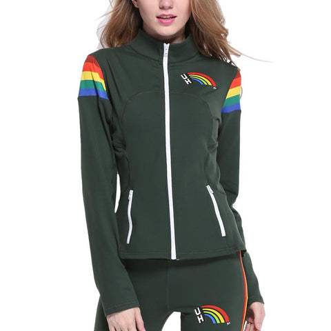 Hawaii Rainbow Warriors Ncaa Womens Yoga Jacket (rainbow) (green) (small)