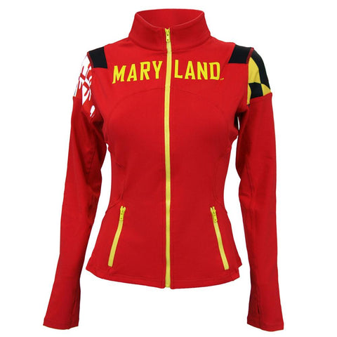 Maryland Terps Ncaa Womens Yoga Jacket (red) (large)