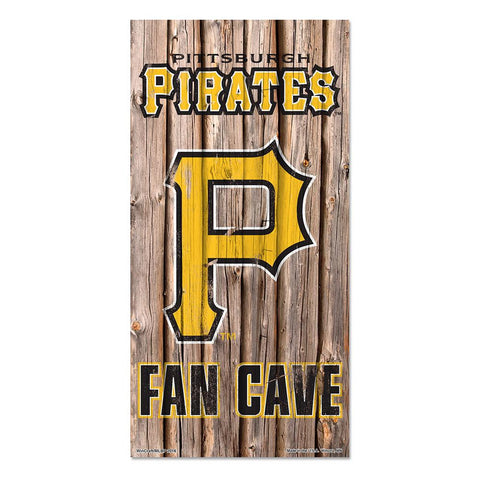 Pittsburgh Pirates MLB Fan Cave Retro Wood Sign (6in x12 in)