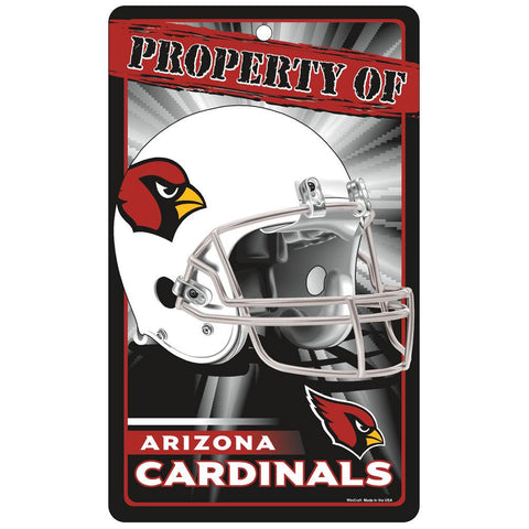 Arizona Cardinals NFL Property Of Plastic Sign (7.25in x 12in)