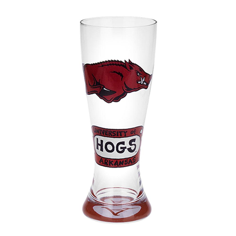 Arkansas Razorbacks Ncaa Pair Of Hand Painted 22oz. Pilsner Glass (set Of 2)