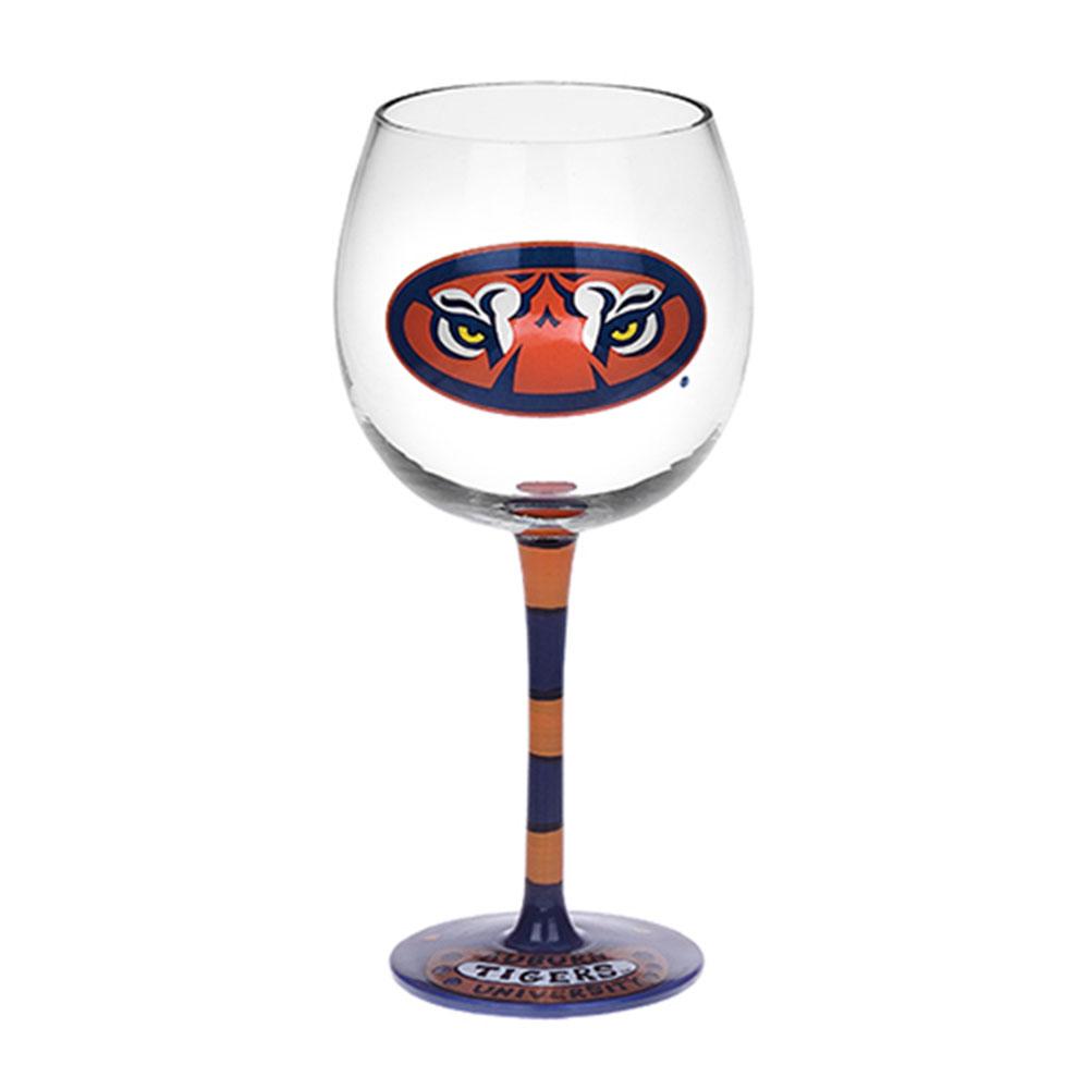 Auburn Tigers Ncaa Pair Of Hand Painted 12oz. Wine Glass (set Of 2)