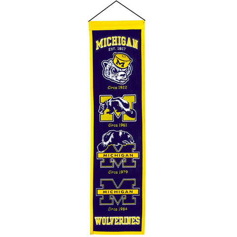 Michigan Wolverines Ncaa "heritage" Banner (8"x32")