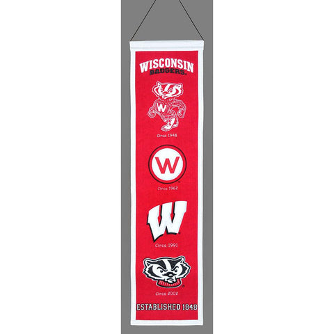 Wisconsin Badgers Ncaa "heritage" Banner (8"x32")