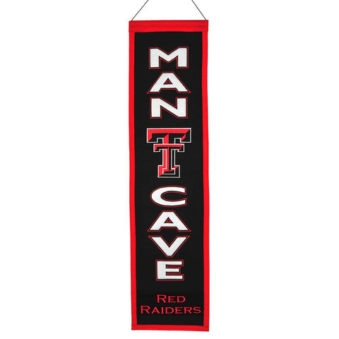 Texas Tech Red Raiders Ncaa "man Cave" Vertical Banner (8" X 32")