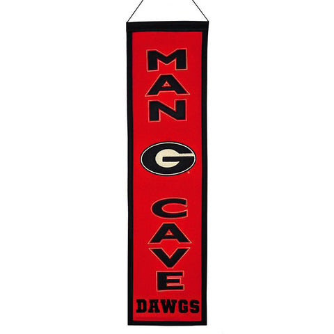 Georgia Bulldogs Ncaa "man Cave" Vertical Banner (8" X 32")