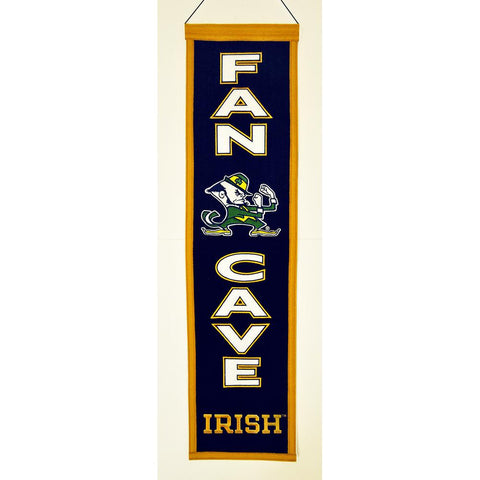 Notre Dame Fighting Irish Ncaa "man Cave" Vertical Banner (8" X 32")