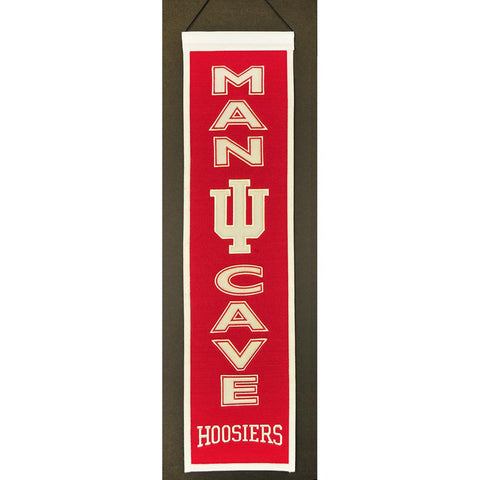 Indiana Hoosiers Ncaa "man Cave" Vertical Banner (8" X 32")