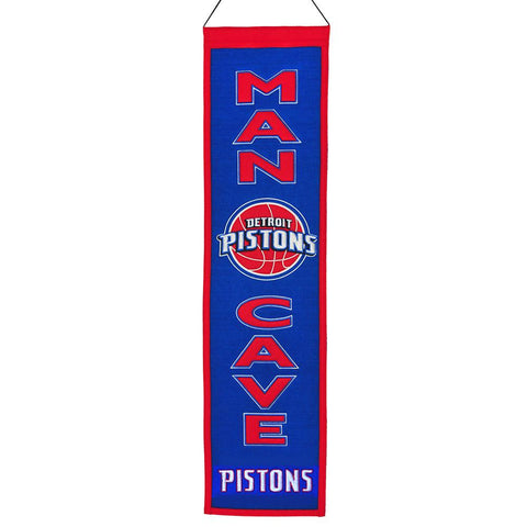Detroit Pistons NBA Man Cave Vertical Banner (8 x 32)