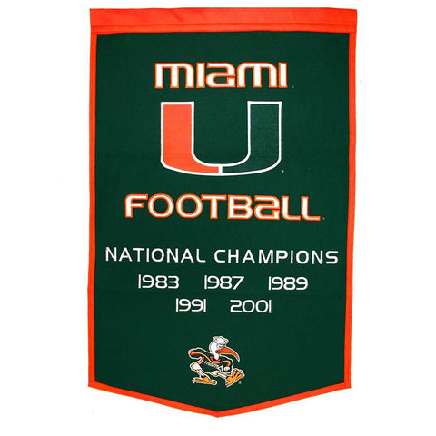 Miami Hurricanes Ncaa "dynasty" Banner (24"x36")