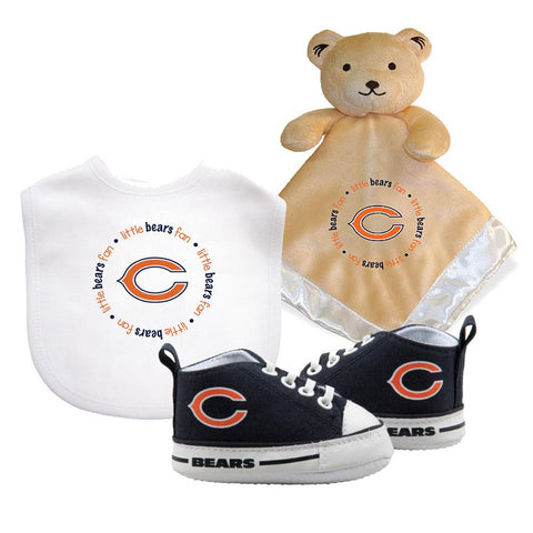 "Chicago Bears NFL Infant Blanket, Bib and Shoe Deluxe Set"