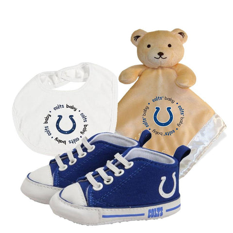 "Indianapolis Colts NFL Infant Blanket, Bib and Shoe Deluxe Set"